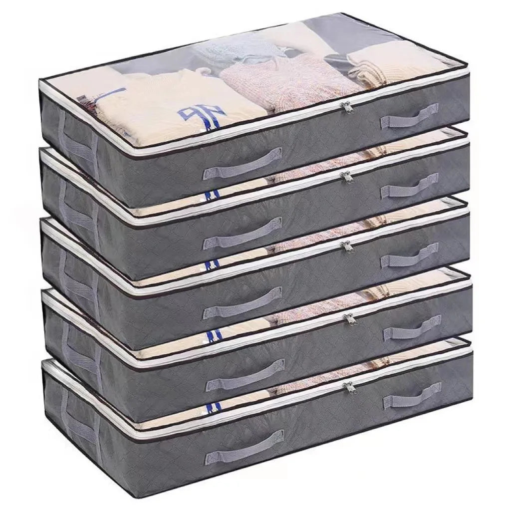 KTX-926099 Foldable Underbed Storage Bags with Durable Handles and Viewing Windows for Home Organisation