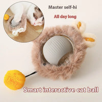 HKM-095315 Interactive Electric Rolling Ball Toy for Cats - Durable Plastic and Silicone Design