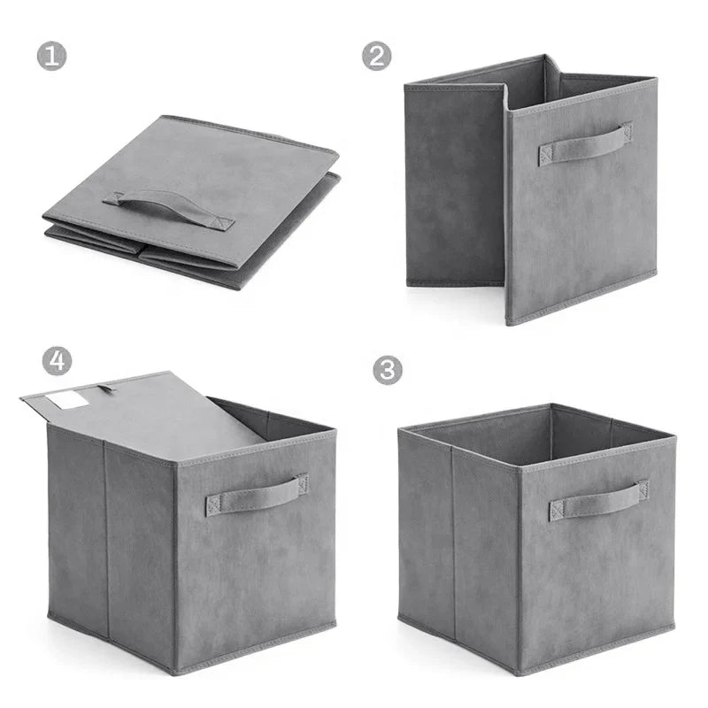 KTX-122707 Foldable Non-Woven Storage Organizer with Strong Handle for Kids' Toys and Clothing