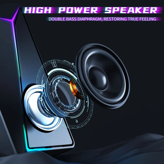 KTX-283347 2.0 Desktop USB RGB Multimedia Speaker with Super Bass for PC and Laptop Gaming