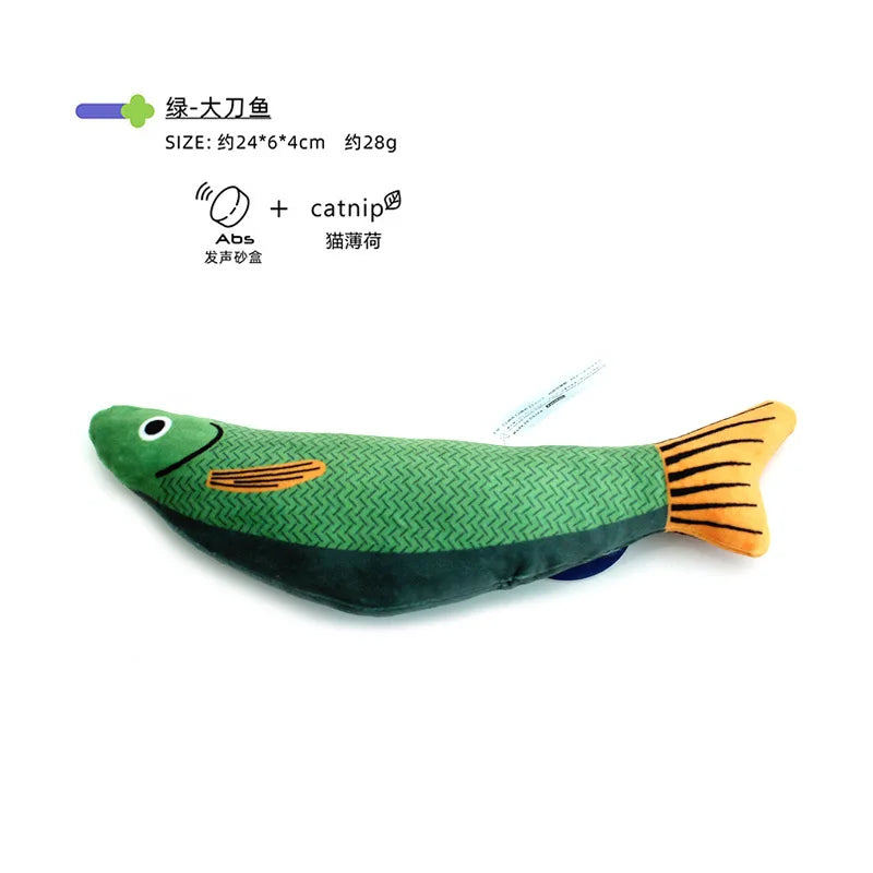 HKM-636563 Soft Catnip Crinkle Saury Fish Toys – 3 Pack Indoor Exercise Cat Toys