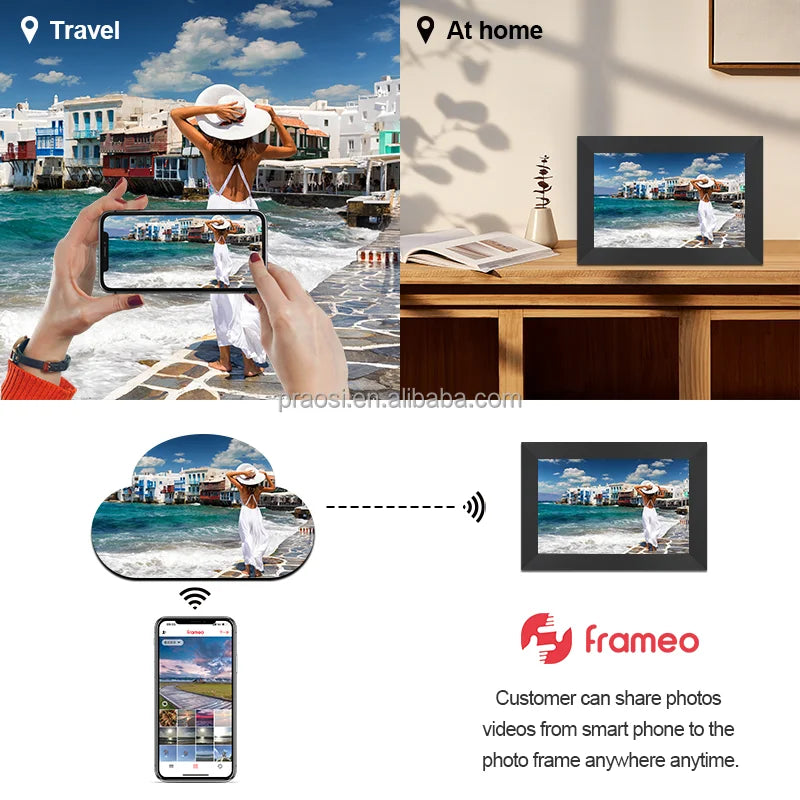 KTX-899219 7-Inch WiFi Touch Screen Digital Photo Frame with Frameo App for Easy Sharing