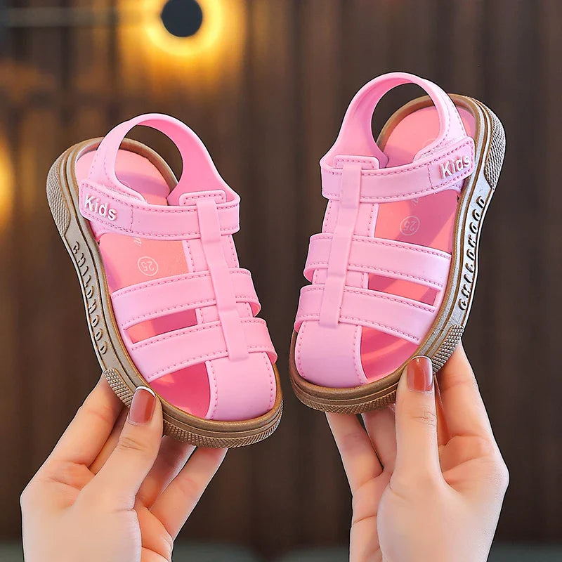 HKM-984531 Lightweight Children's Sandals New Summer Cute Beach Jelly Sandals Non-Slip Safe Rubber Baby Shoes for Boys and Girls