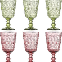 Wholesale OEM Classic Durable Glass Wine Goblet Embossed Design Eco-Friendly Long Stem Handblown for Wedding Banquets Events