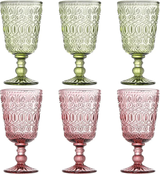 Wholesale OEM Classic Durable Glass Wine Goblet Embossed Design Eco-Friendly Long Stem Handblown for Wedding Banquets Events