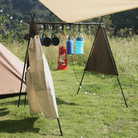 VTX-0945491 Camping Hanging Rack Folding Aluminum Alloy Portable Hanging Organizer Rack for All Gear and Camping Outdoor Supplies