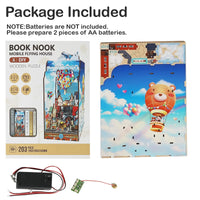 HKM-462675 3D Puzzle DIY Book Nook Kit with LED Light for Children and Educational Play