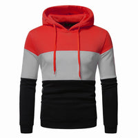 HKM-358483 Men's Custom Sweatshirt Autumn and Winter 3 Color Splicing Pullover Hooded Casual Sweatshirt Set