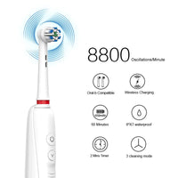 HKM-978707 Smart Eco-Friendly Wireless Electric Toothbrush with Oscillating and Rotating Features