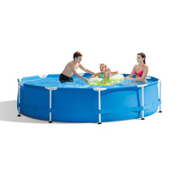 HKM-750035 Large Blue Above Ground Swimming Pool for Families - Durable PVC Material, Easy Assembly, Outdoor Fun