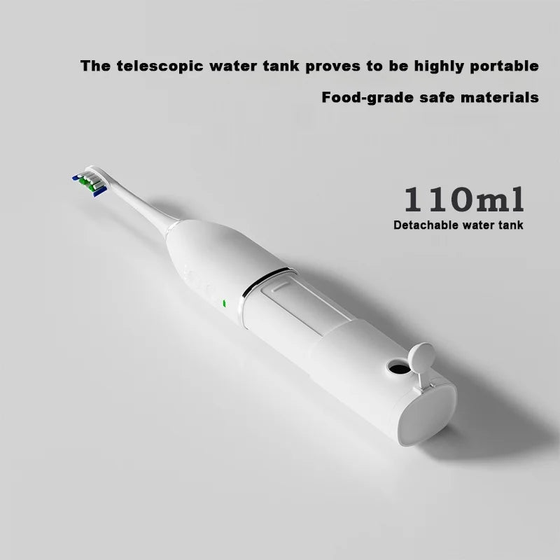 HKM-814867 Electric Sonic Toothbrush & Water Flosser Set with 2 Smart Brush Heads and Retractable Water Tank