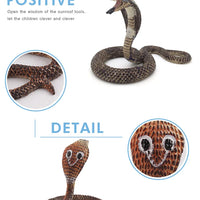 HKM-359763 Realistic Plastic Naja Snake Toy for Ages 5-13, Hand-Made in Guangdong, 4.5 x 7 x 4.5 CM