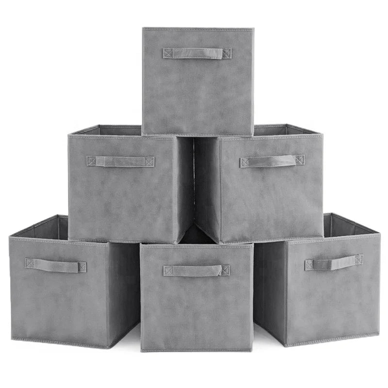 KTX-122707 Foldable Non-Woven Storage Organizer with Strong Handle for Kids' Toys and Clothing