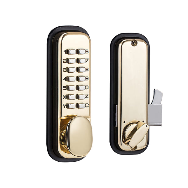HKM-6028115 Mechanical Code Door Lock Keyless Push Button Combination Entry Sliding Lock with Digital Keypad for Home Use