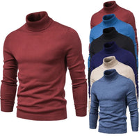 HKM-391251 Men Sweater Fall and Winter Men's Pullover Shirt New Bottoming Shirt Slim High Neck Casual Knit Sweater Thread Sweater