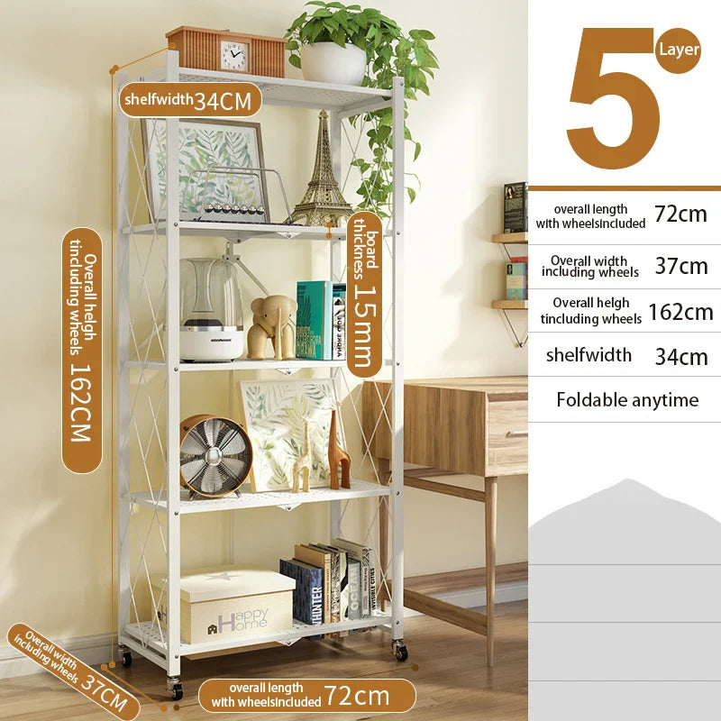 KTX-467347 Multifunctional Folding Kitchen and Bathroom Storage Rack Organizer