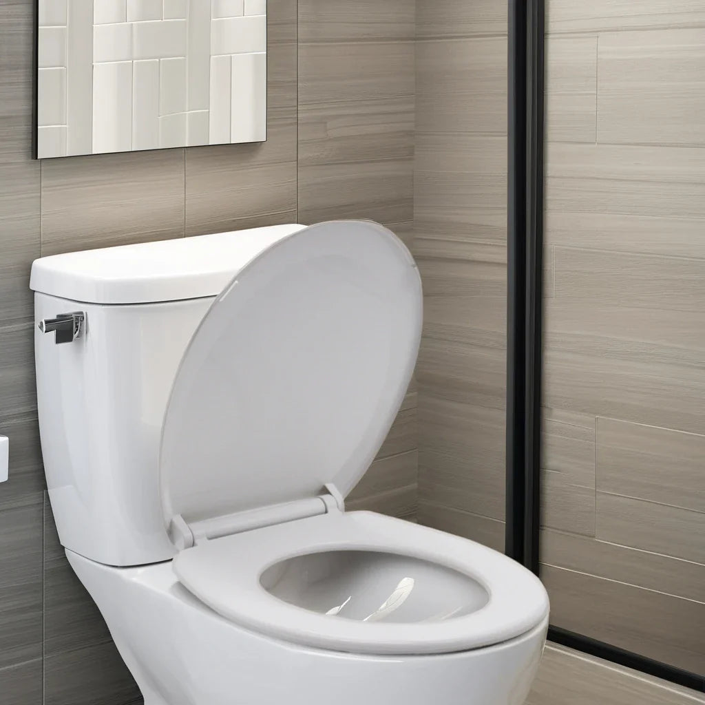 KTX-096979 Soft Closing Round PP Toilet Seat Cover - Modern Plastic Closed Front Design