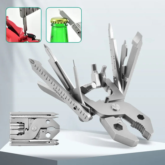 KTX-739987 25-in-1 Stainless Steel Folding Multi-Function Plier with Screwdriver for Outdoor Use