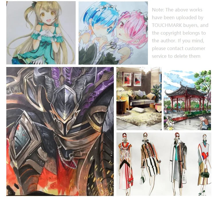 KTX-354771 Dual Brush Manga Sketching Markers Set - 204 Alcohol Felt Pens for Art and School Supplies