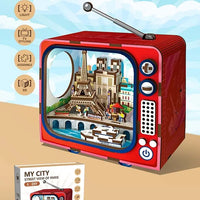 HKM-494291 Wooden 3D TV Set Building Puzzle Miniature Dollhouse DIY Kit for Creative Play