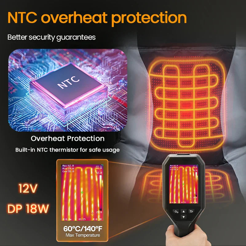 HKM-535315 Portable Heated Outdoor Folding Bean Bag Chair for Camping, Fishing, and Stadium Use