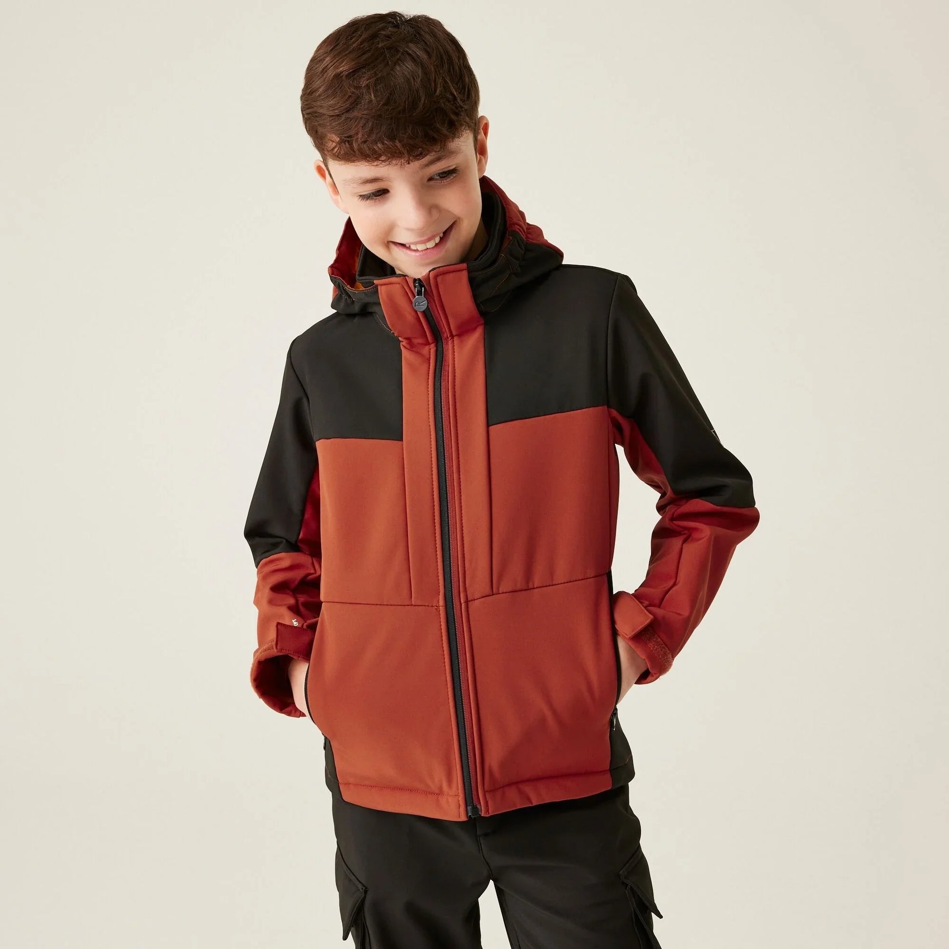 KTX-309907 Winter Softshell Jacket with Block Color Design for Kids Boy