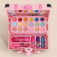 HKM-376723 Portable Makeup Kit for Kids with Real Cosmetics, Storage Case, Nail Art and Lipstick