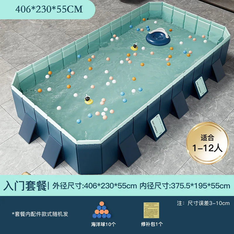 HKM-848339 Large Rectangular Above Ground Swimming Pool for Outdoor Use