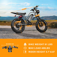 Enduro 20 Inch 1500W Ebike Adult Full Suspension E Fat Tire Mountain Bike Men's Electric Mtb Dirt Pit Bicycle US Warehouse