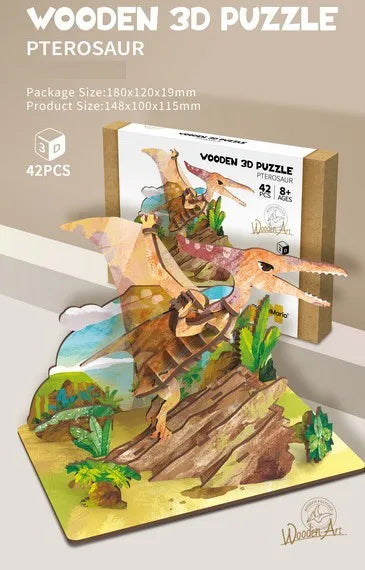 HKM-855891 Wooden 3D Insect Puzzle Set - Butterfly and Bee Models for Kids Educational Fun