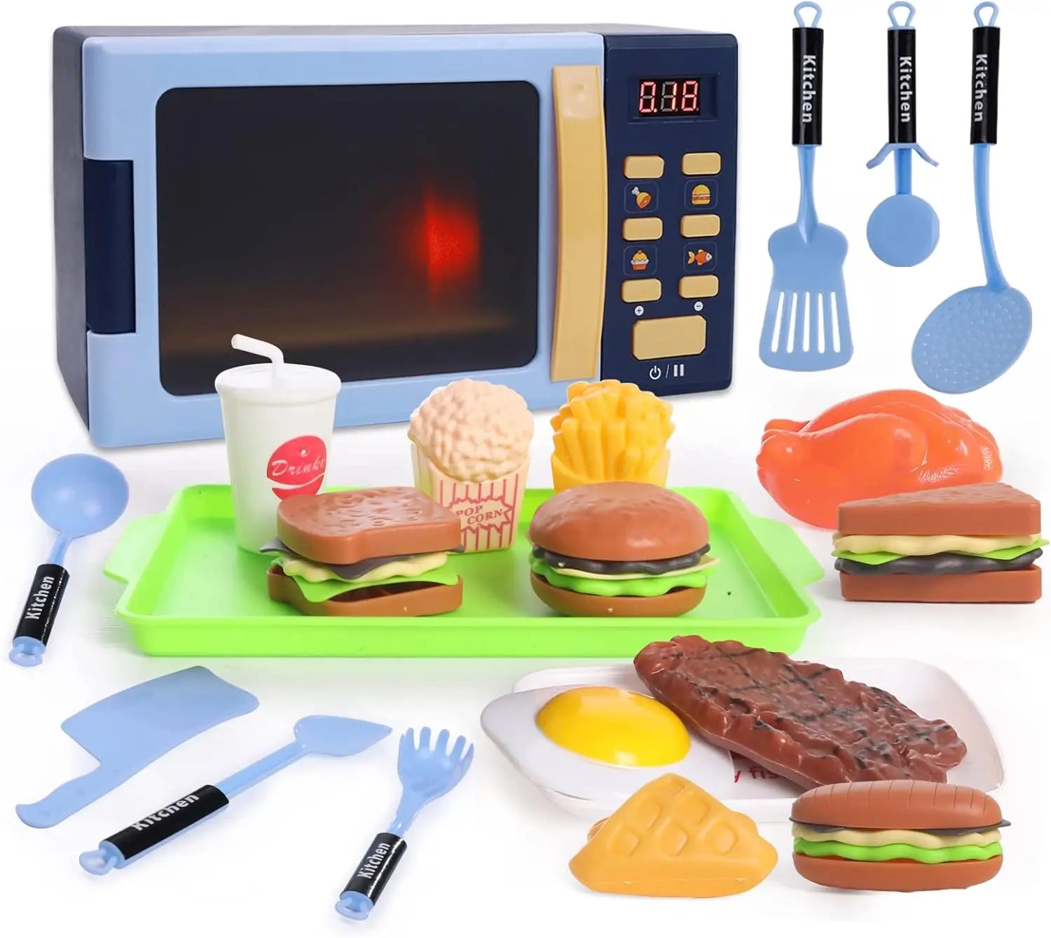 HKM-130387 Realistic 23-Piece Electric Kitchen Appliances & Tool Play Set for Kids