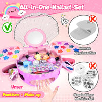 HKM-817363 Kids Nail Polish Machine Set - Creative Nail Art Salon for Girls Ages 2-14