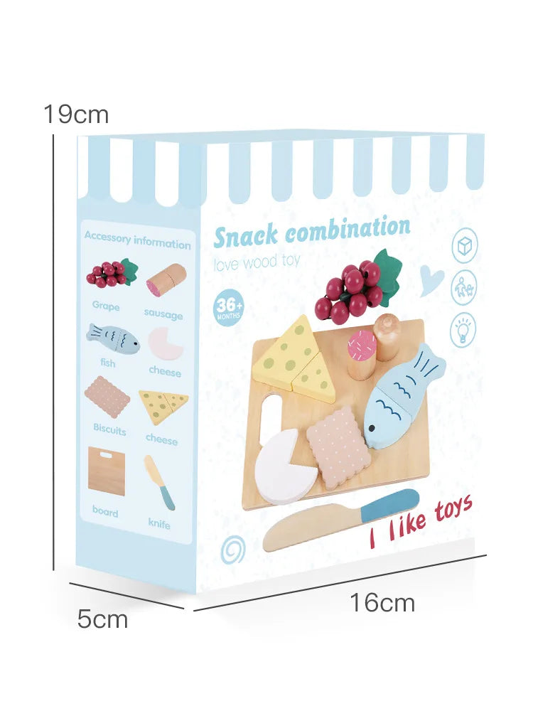 KTX-259091 Wooden Fruit and Vegetable Pretend Play Food Set for Kids Kitchen Role-Play