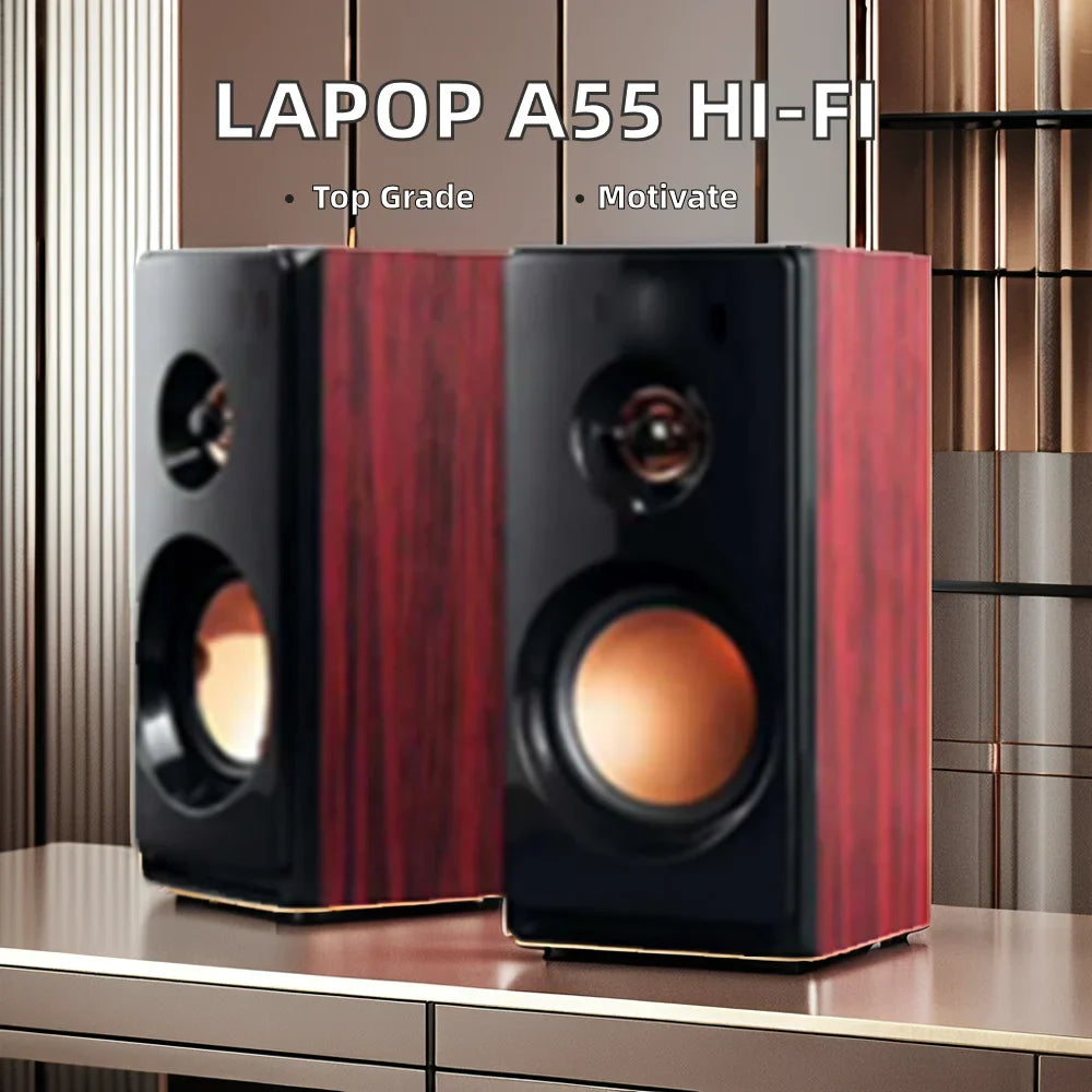 KTX-301459 Wooden 2.0 Hi-Fi Computer Speakers with USB Communication and DC Power Source
