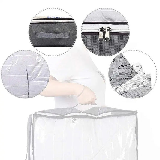 KTX-926099 Foldable Underbed Storage Bags with Durable Handles and Viewing Windows for Home Organisation