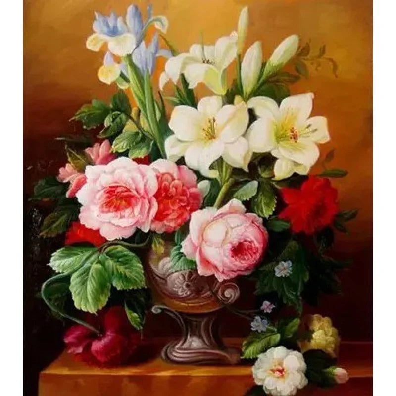 KTX-354067 Elegant Vase DIY Paint by Numbers Canvas Wall Art for Home Decoration
