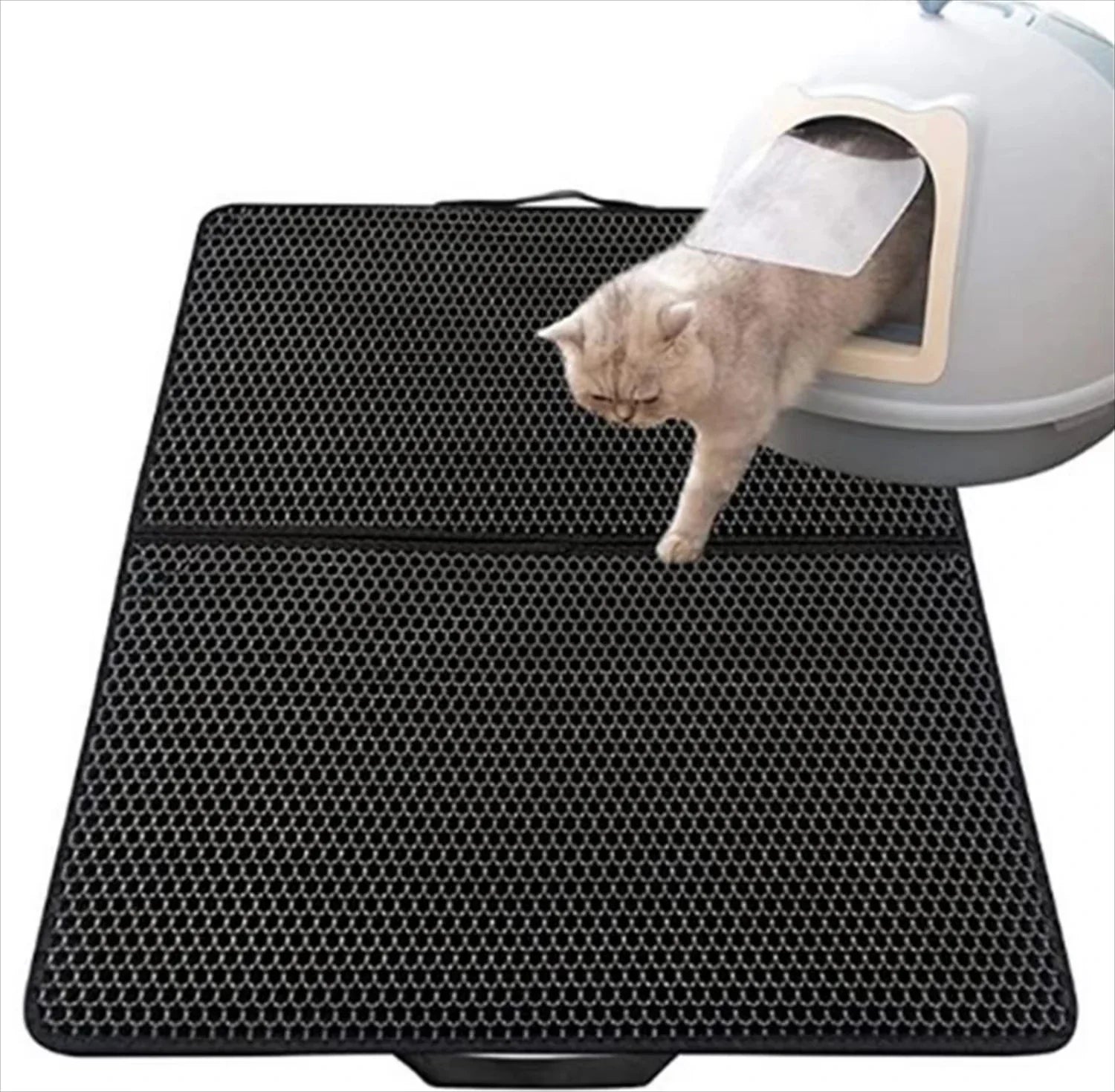 HKM-848979 Eco-Friendly Double Layer Waterproof Cat Litter Mat with Detachable EVA Design