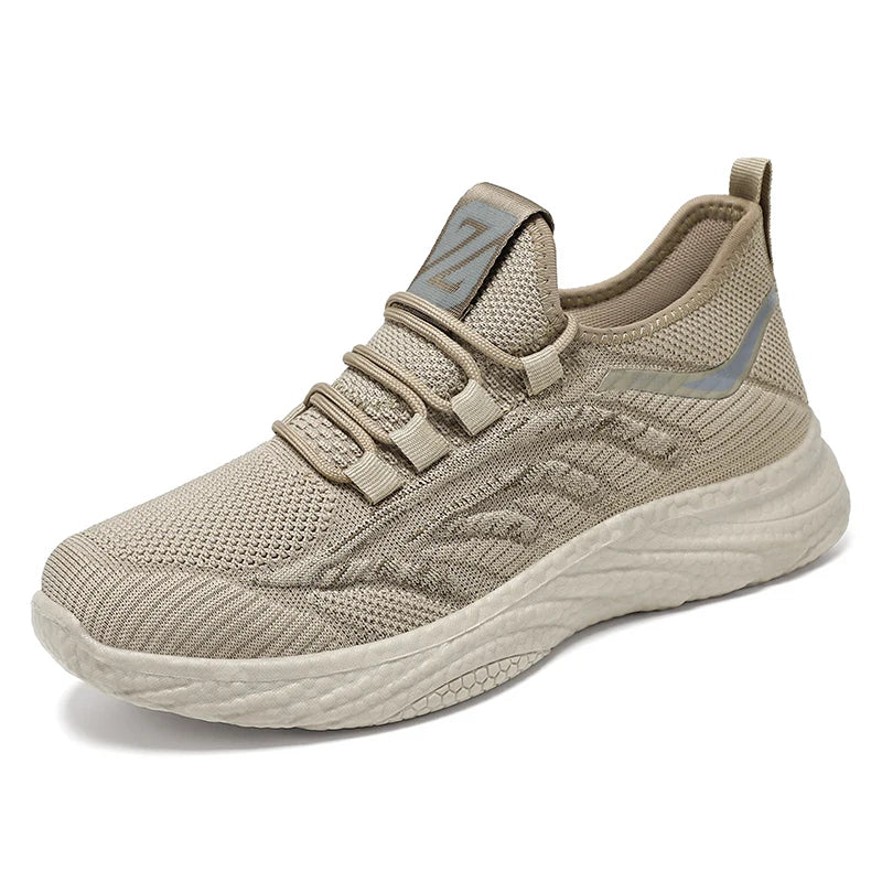 HKM-590163 B-5103Men's Elastic Breathable Mesh Fly Knit Shoes China Anti Odor Sneaker Manufacturer
