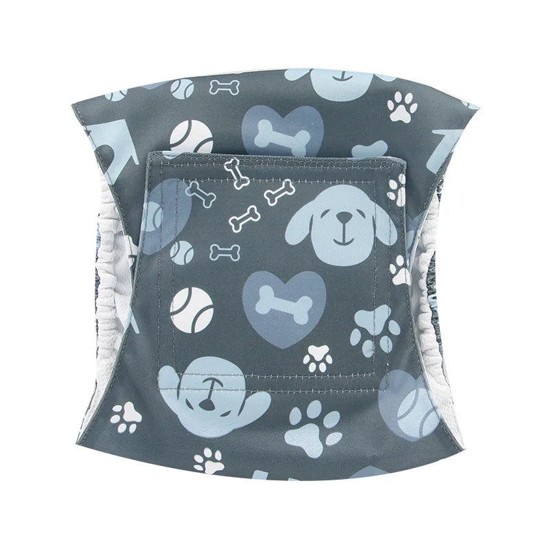 HKM-503187 Washable Male Dog Belly Band Diaper - Pack of 3 Adjustable and Reusable Wraps