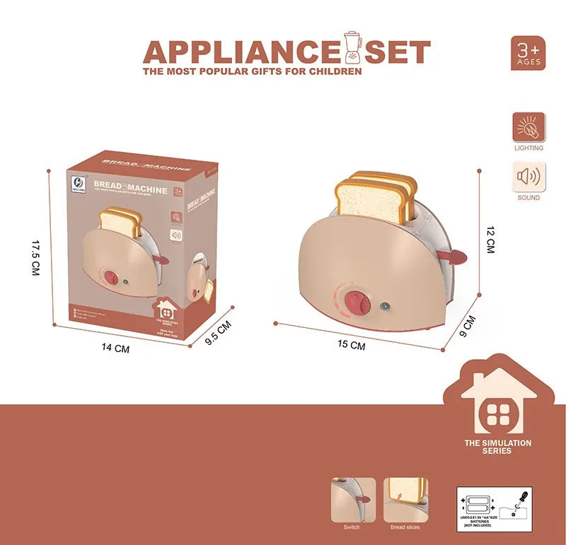 KTX-410643 Mini Electric Kitchen Appliances Toy Set for Pretend Play with Light and Sounds, Ages 2-12, EPT812597