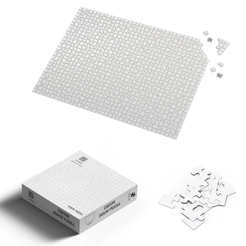 KTX-203603 White Pearl Paper Jigsaw Puzzle - 500 & 1000 Piece Custom Shaped Cardboard Blank