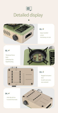 HKM-962451 Windproof Outdoor Propane Gas Stove with 3200W Firepower for Camping and Picnics