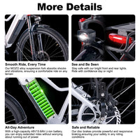 US Ready to Ship 750W E MTB 20mph Fast Bicicleta Electrica USA Warehouse 48V 15.6Ah Mountain Electric Bike With Rear Seat