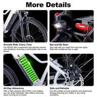 HKM-9786451 Electric Bike 750W Motor 48V 15.6Ah Battery 35 Mile Range 27.5-Inch Tires Hydraulic Disc Brakes 7-Speed Adult Rider
