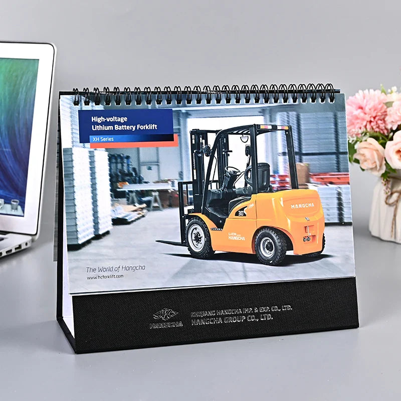 KTX-786515 2024 Business Lanner Spiral Desk Calendar - Customisable A4/A5/A6 Sizes, PVC & Art Paper Cover