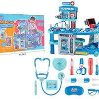 HKM-967699 3 in 1 Kids Medical Pretend Playset with Stethoscope and Surgical Light