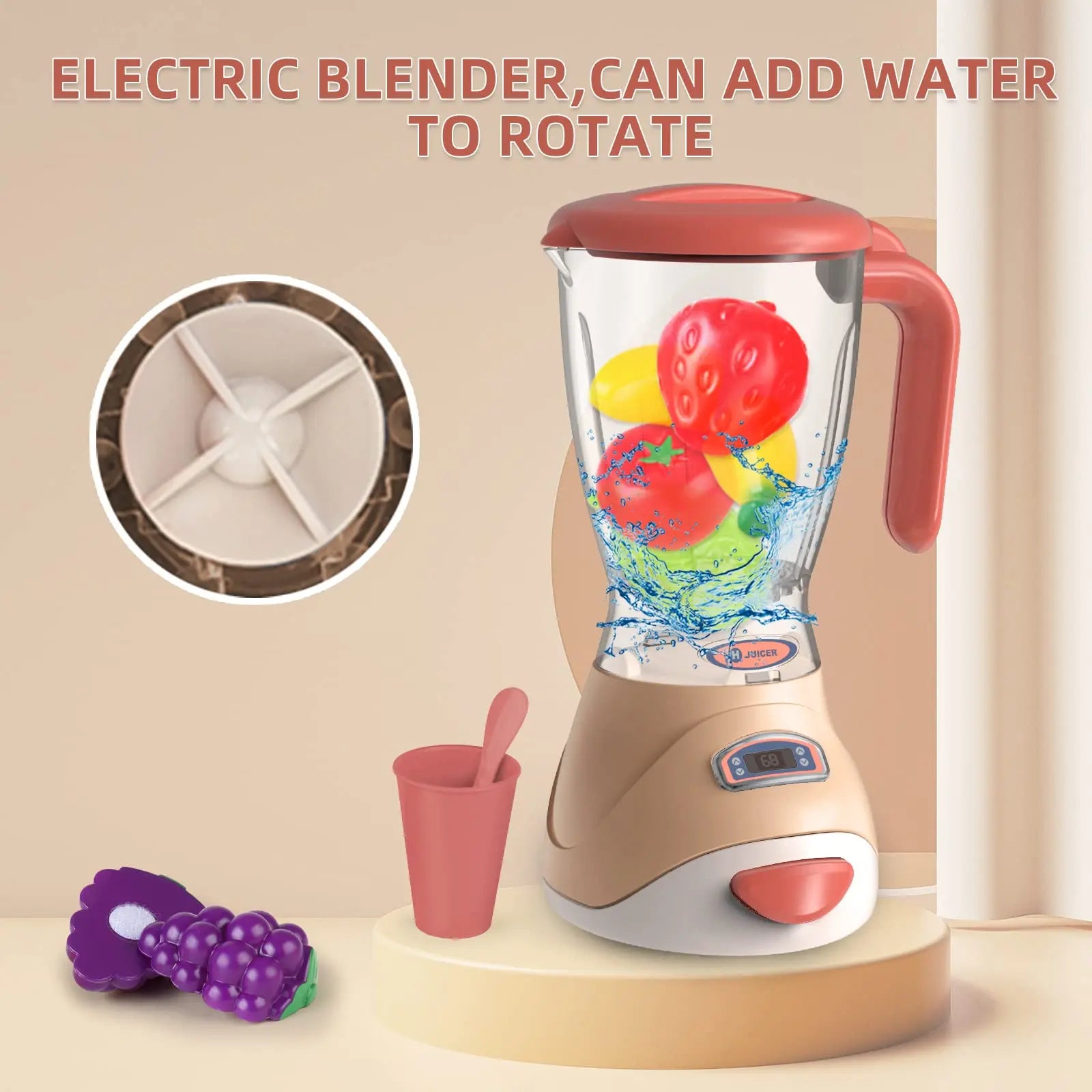 KTX-410643 Mini Electric Kitchen Appliances Toy Set for Pretend Play with Light and Sounds, Ages 2-12, EPT812597
