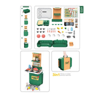 HKM-047891 Kids 3 in 1 Kitchen Tableware Toy Cooking Set for Pretend Play - Ages 2 to 7, ABS Plastic
