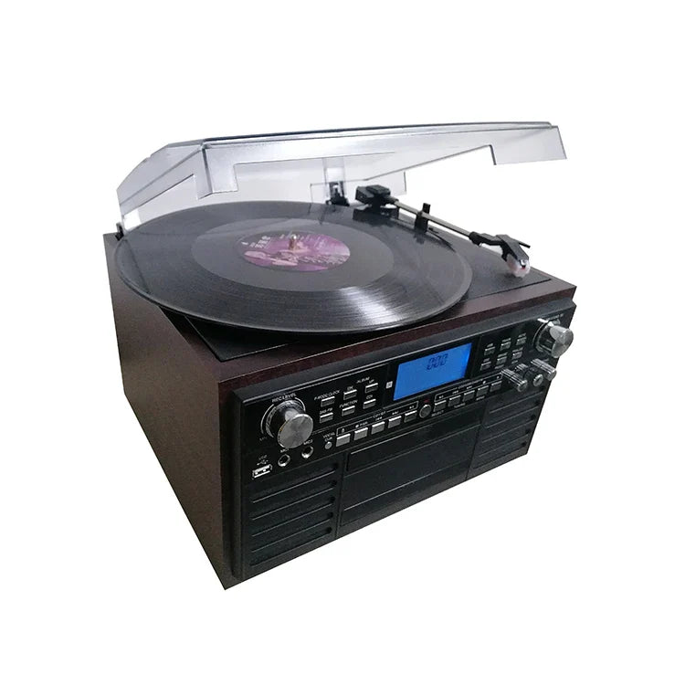 KTX-218963 Versatile Vinyl Record Player and CD Recorder Turntable with Modern Design