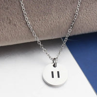 HKM-576659 Silver Engraved Disc Coin Round Pendant Necklace Women Mother Custom Blank 925 Sterling Silver Laser Engrave Jewelry